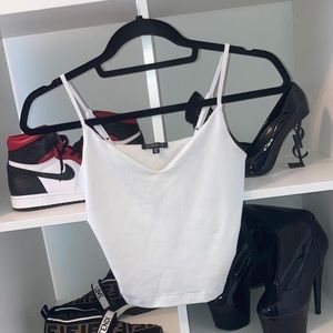 DYNAMITE white bandage tank top, cropped